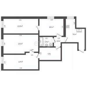 5-к квартира, вторичка, 70м2, 1/1 этаж