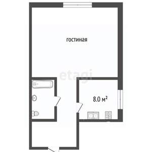 1-к квартира, вторичка, 37м2, 6/9 этаж