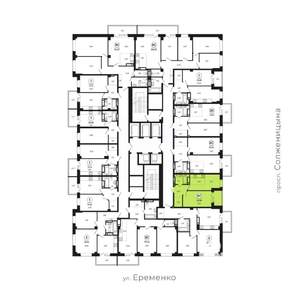 2-к квартира, вторичка, 42м2, 18/24 этаж