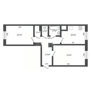 2-к квартира, вторичка, 50м2, 2/11 этаж