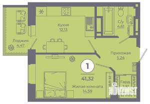 1-к квартира, вторичка, 42м2, 2/24 этаж