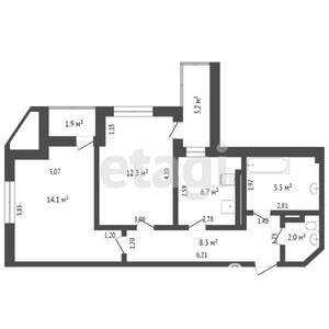 2-к квартира, вторичка, 49м2, 18/19 этаж