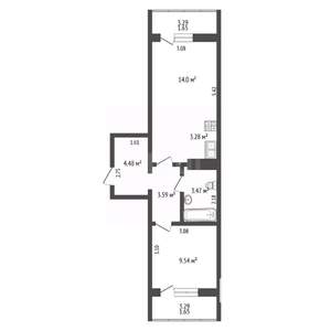 1-к квартира, вторичка, 42м2, 2/18 этаж