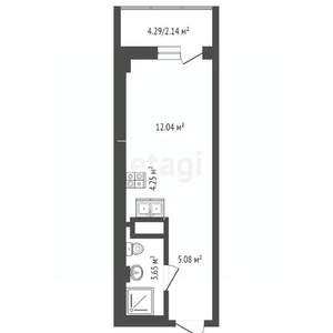 Студия квартира, вторичка, 26м2, 9/24 этаж