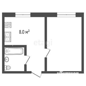 1-к квартира, вторичка, 30м2, 3/5 этаж