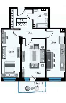 2-к квартира, вторичка, 56м2, 5/23 этаж