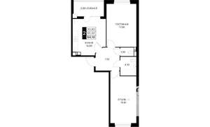 2-к квартира, вторичка, 64м2, 7/9 этаж
