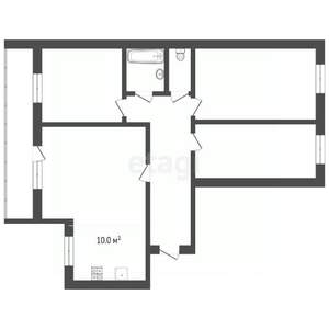 4-к квартира, вторичка, 70м2, 4/9 этаж