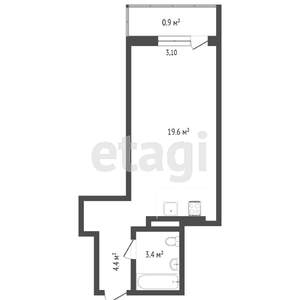 1-к квартира, вторичка, 41м2, 16/25 этаж