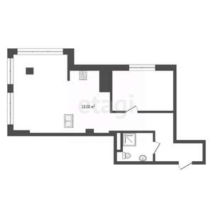 1-к квартира, вторичка, 58м2, 5/8 этаж