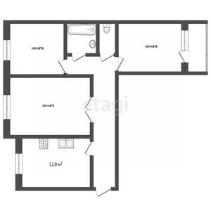 3-к квартира, вторичка, 66м2, 8/10 этаж