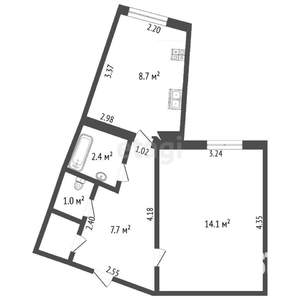 1-к квартира, вторичка, 35м2, 1/9 этаж