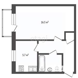 1-к квартира, вторичка, 28м2, 2/3 этаж