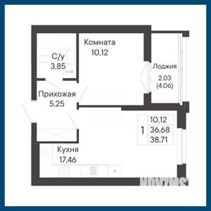 1-к квартира, вторичка, 39м2, 2/8 этаж