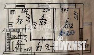 2-к квартира, вторичка, 54м2, 8/9 этаж