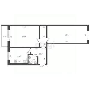 2-к квартира, вторичка, 41м2, 1/5 этаж