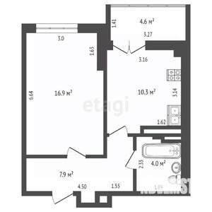 1-к квартира, вторичка, 39м2, 17/24 этаж
