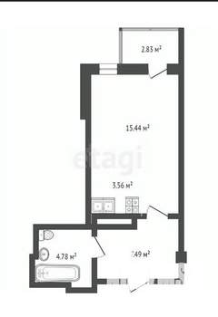 Студия квартира, вторичка, 33м2, 14/20 этаж