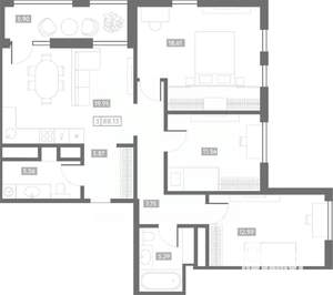 3-к квартира, вторичка, 88м2, 21/24 этаж