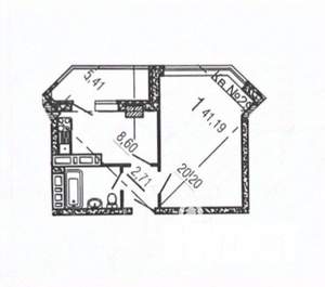 1-к квартира, вторичка, 42м2, 5/24 этаж