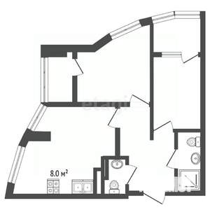 3-к квартира, вторичка, 59м2, 19/25 этаж