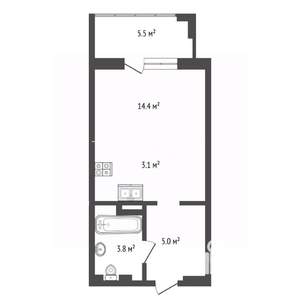 Студия квартира, вторичка, 32м2, 4/21 этаж