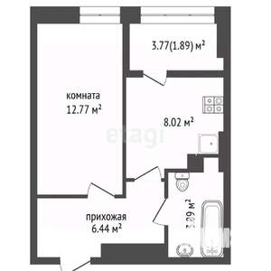 1-к квартира, вторичка, 33м2, 17/25 этаж