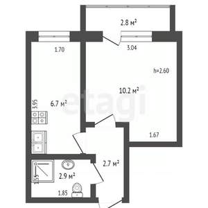 1-к квартира, вторичка, 30м2, 5/9 этаж