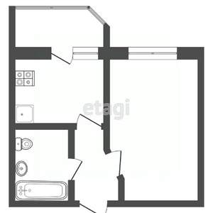 1-к квартира, вторичка, 45м2, 8/21 этаж