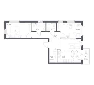 2-к квартира, вторичка, 61м2, 5/17 этаж