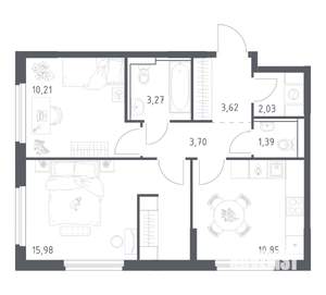 2-к квартира, вторичка, 51м2, 14/17 этаж
