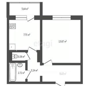 1-к квартира, вторичка, 37м2, 3/10 этаж