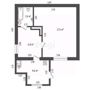 2-к квартира, вторичка, 42м2, 1/5 этаж