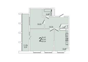 2-к квартира, вторичка, 69м2, 11/24 этаж