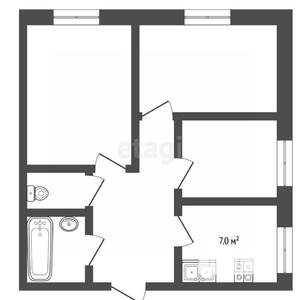 3-к квартира, вторичка, 68м2, 2/5 этаж