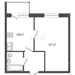 1-к квартира, вторичка, 34м2, 2/24 этаж