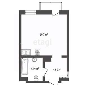 Студия квартира, вторичка, 30м2, 13/26 этаж