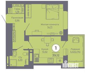 1-к квартира, вторичка, 39м2, 5/24 этаж