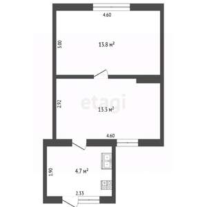 1-к квартира, вторичка, 40м2, 1/2 этаж