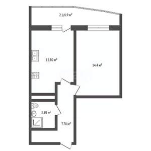 1-к квартира, вторичка, 37м2, 23/25 этаж