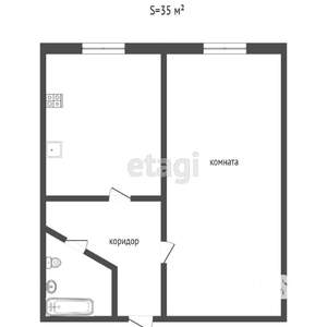 1-к квартира, вторичка, 40м2, 2/5 этаж
