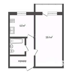 1-к квартира, вторичка, 33м2, 3/5 этаж