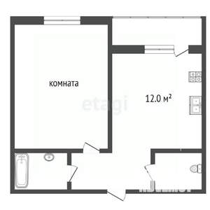1-к квартира, вторичка, 31м2, 9/12 этаж