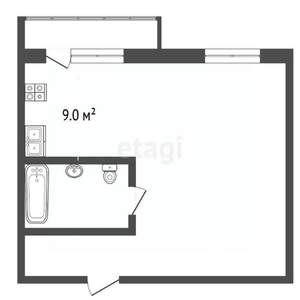 1-к квартира, вторичка, 42м2, 14/24 этаж