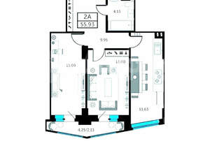 2-к квартира, вторичка, 56м2, 25/25 этаж