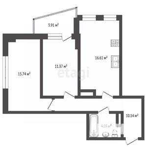 2-к квартира, вторичка, 59м2, 18/25 этаж