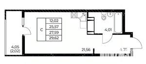 Студия квартира, вторичка, 30м2, 11/25 этаж