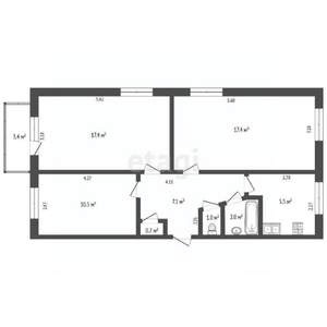 3-к квартира, вторичка, 56м2, 3/5 этаж