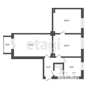 3-к квартира, вторичка, 69м2, 2/4 этаж