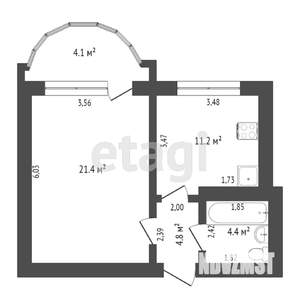 1-к квартира, вторичка, 42м2, 2/10 этаж
